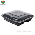 Kompartemen Makanan Black Grade 3 Kompartemen Mangkuk Microwave Bowl